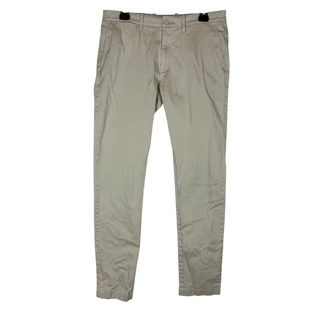 J.Crew 484 Chino Pants Mens 32x34 Beige Stretch Slim Fit‎ Mid-Rise Flat Front